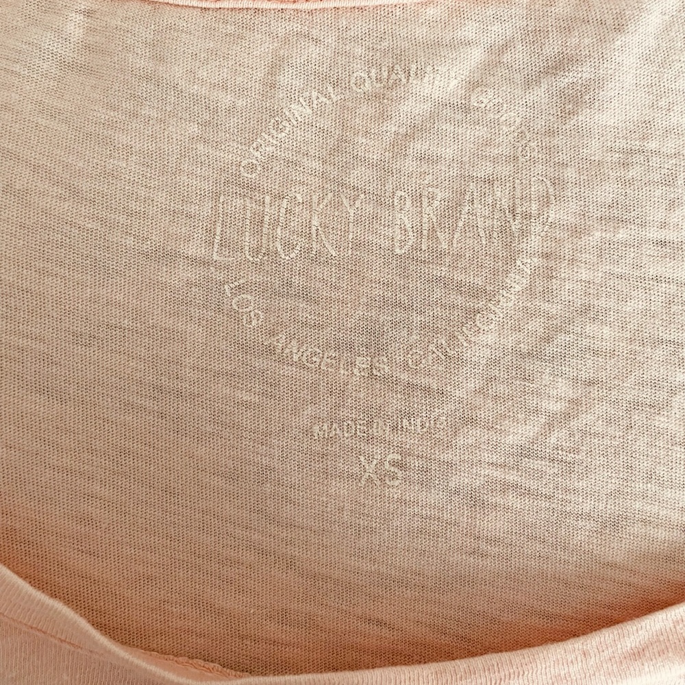 Lucky Brand Embroidered Short-Sleeve Tee / Coral / XS - Picture 2 of 5